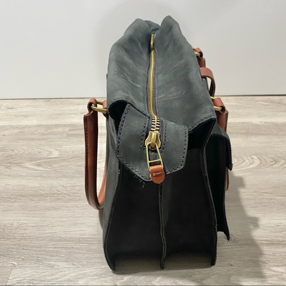 Madewell Eaton Black and Brown leather Tote Bag - Picture 6 of 10
